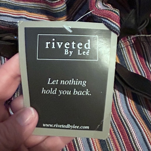 NWT Riveted by Lee Size 6M Orange-Brown Striped Bermuda Shorts Belt #18 - Picture 3 of 5